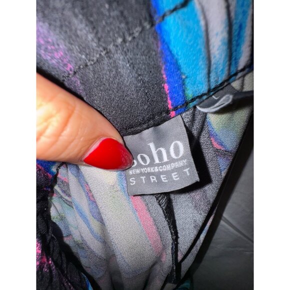 Soho New York & Company Street Abstract Jogger Neon Pants Large Athleisure 80’s - Picture 5 of 8